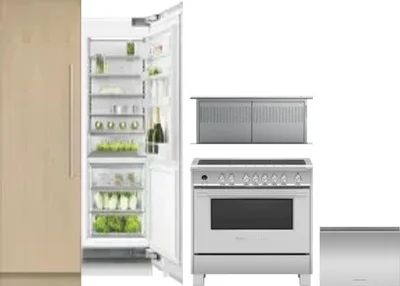 5 Piece Package Includes Refrigerator, Freezer, Range, Hood And Dishwasher